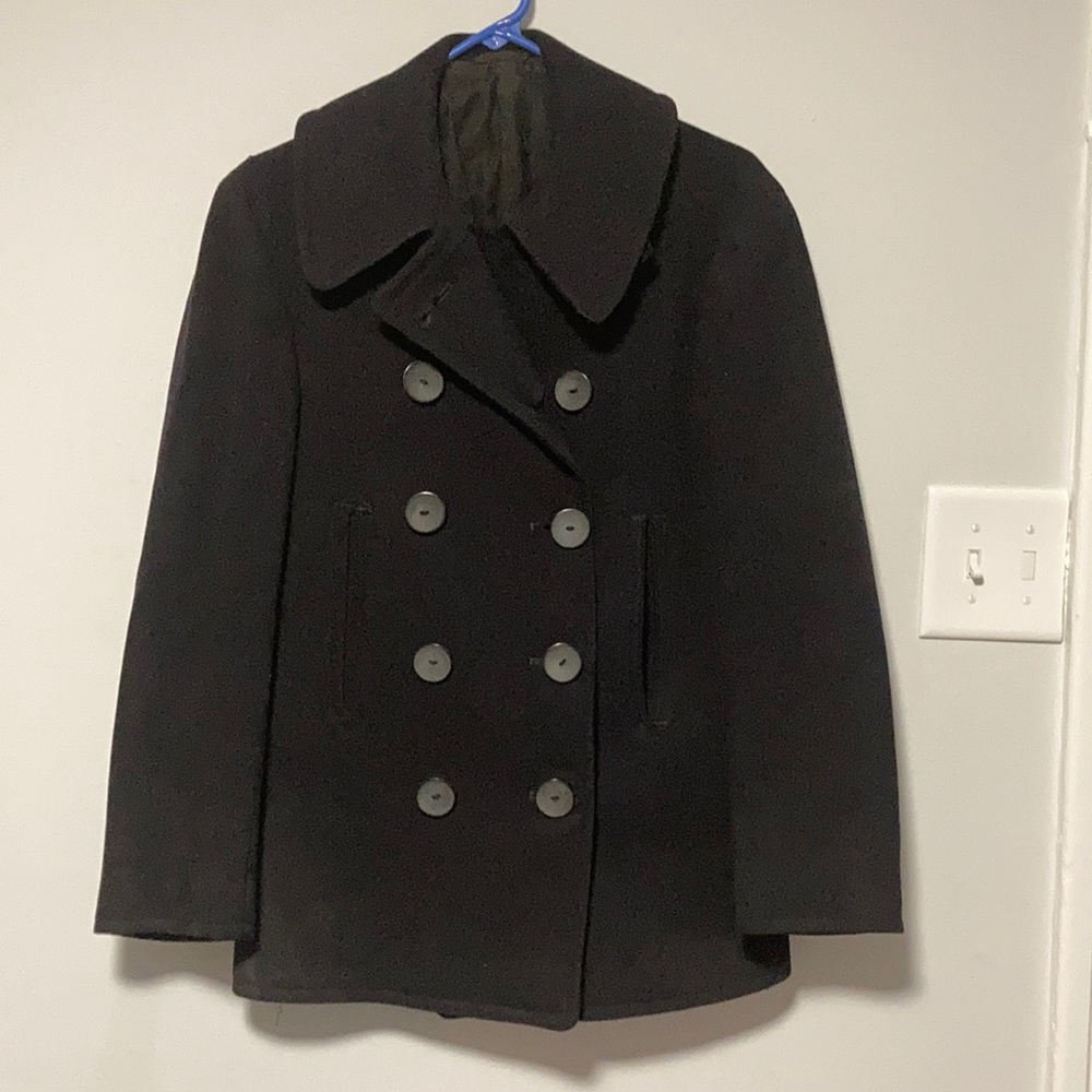 Vintage heavy 100% wool U. S. coast guard pea coat